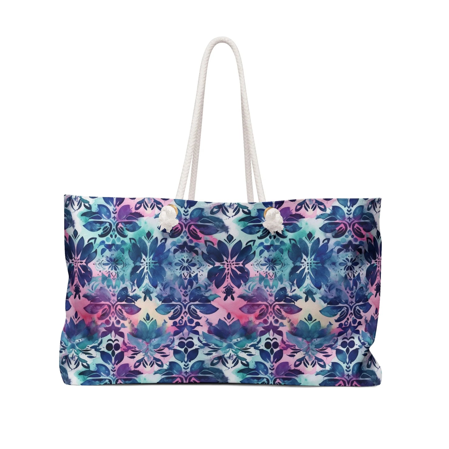 Blue Floral Boho Dream Weekender Bag