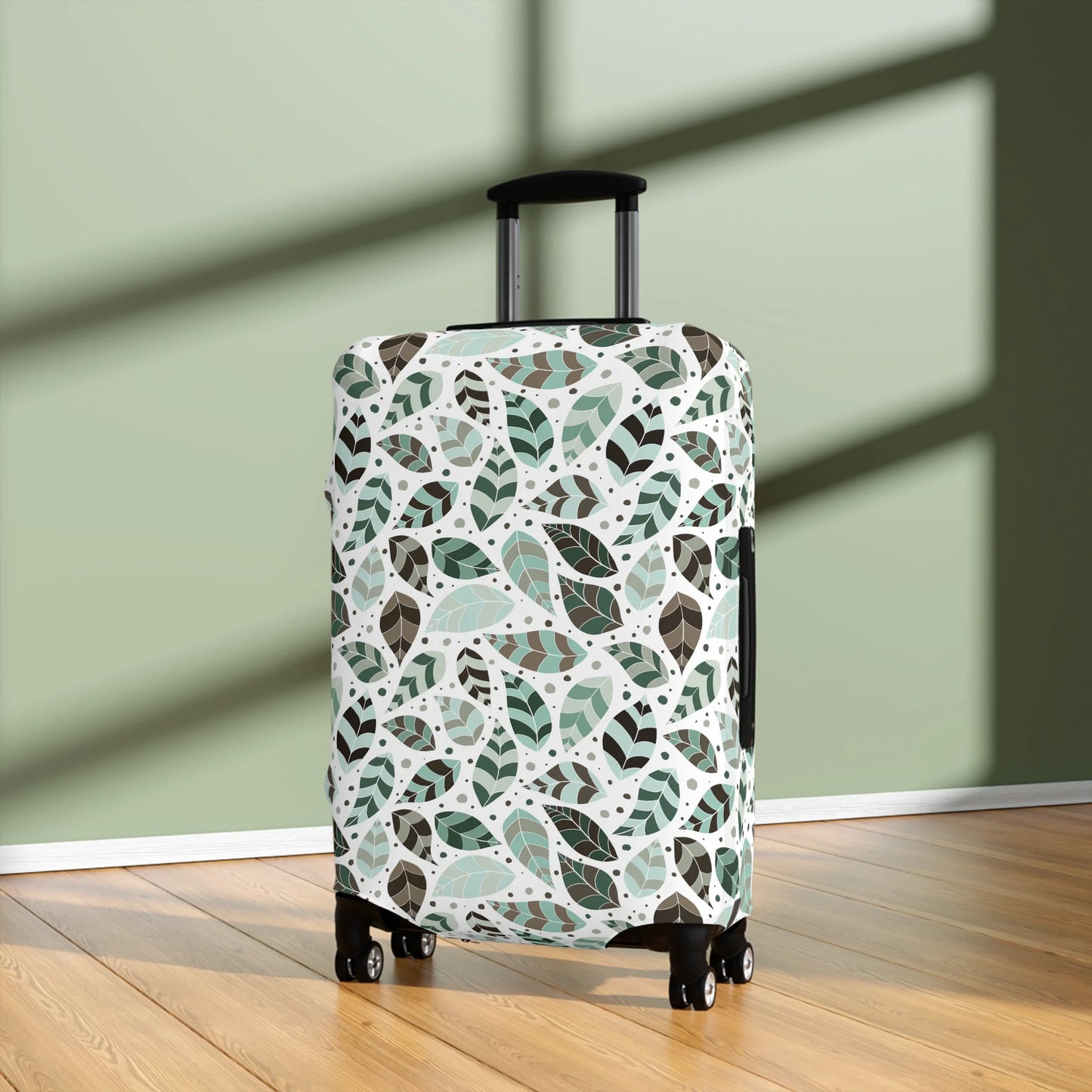 Green Leafy Ornament Luggage Cover