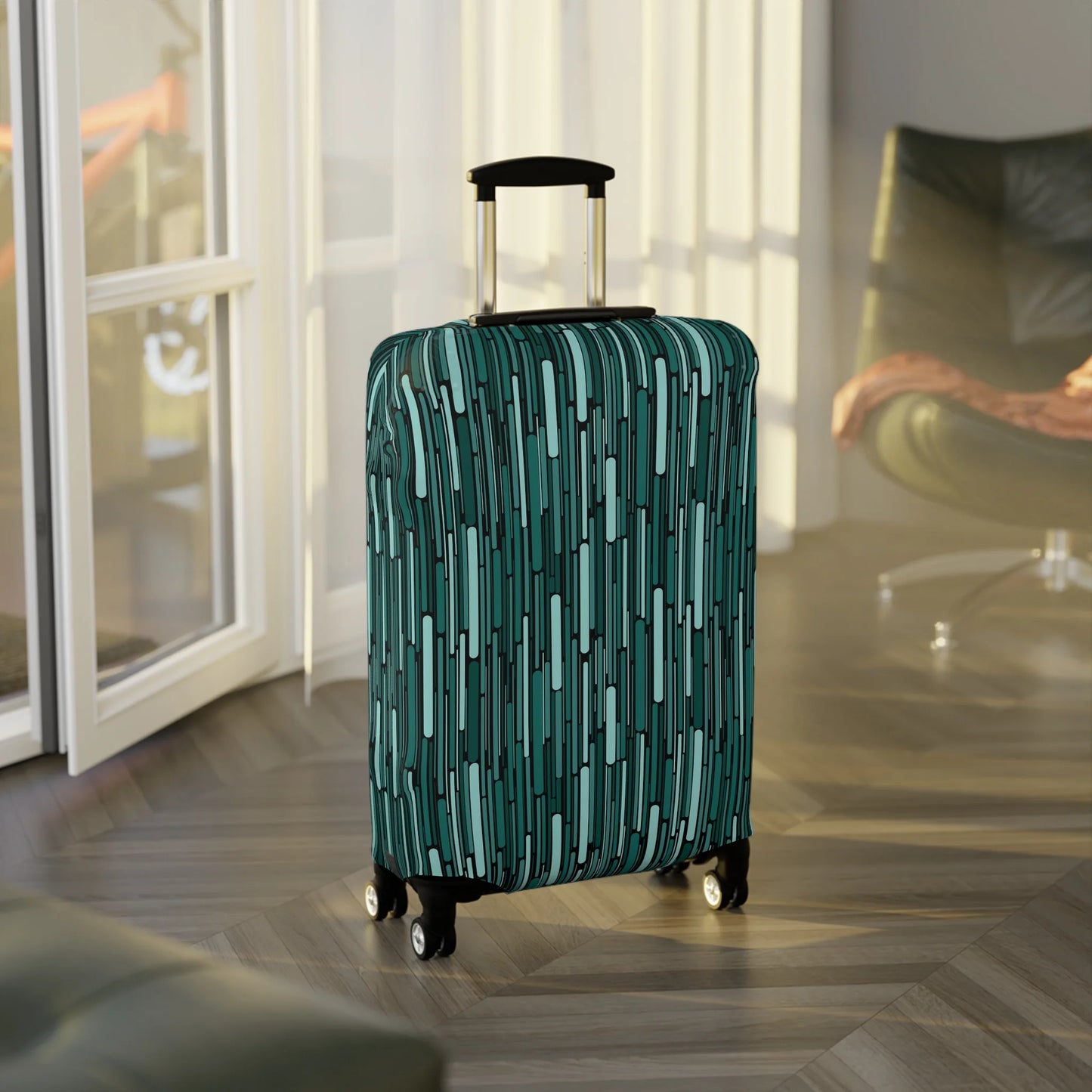 Green Rain Ornament Luggage Cover