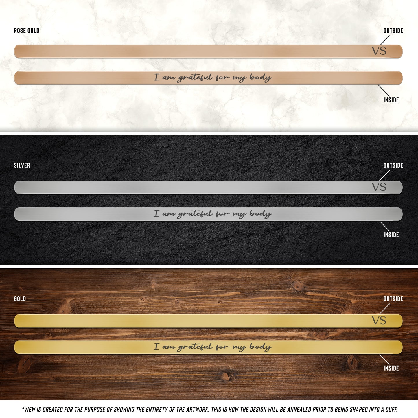 I am Grateful for My Body Cuff Bracelet