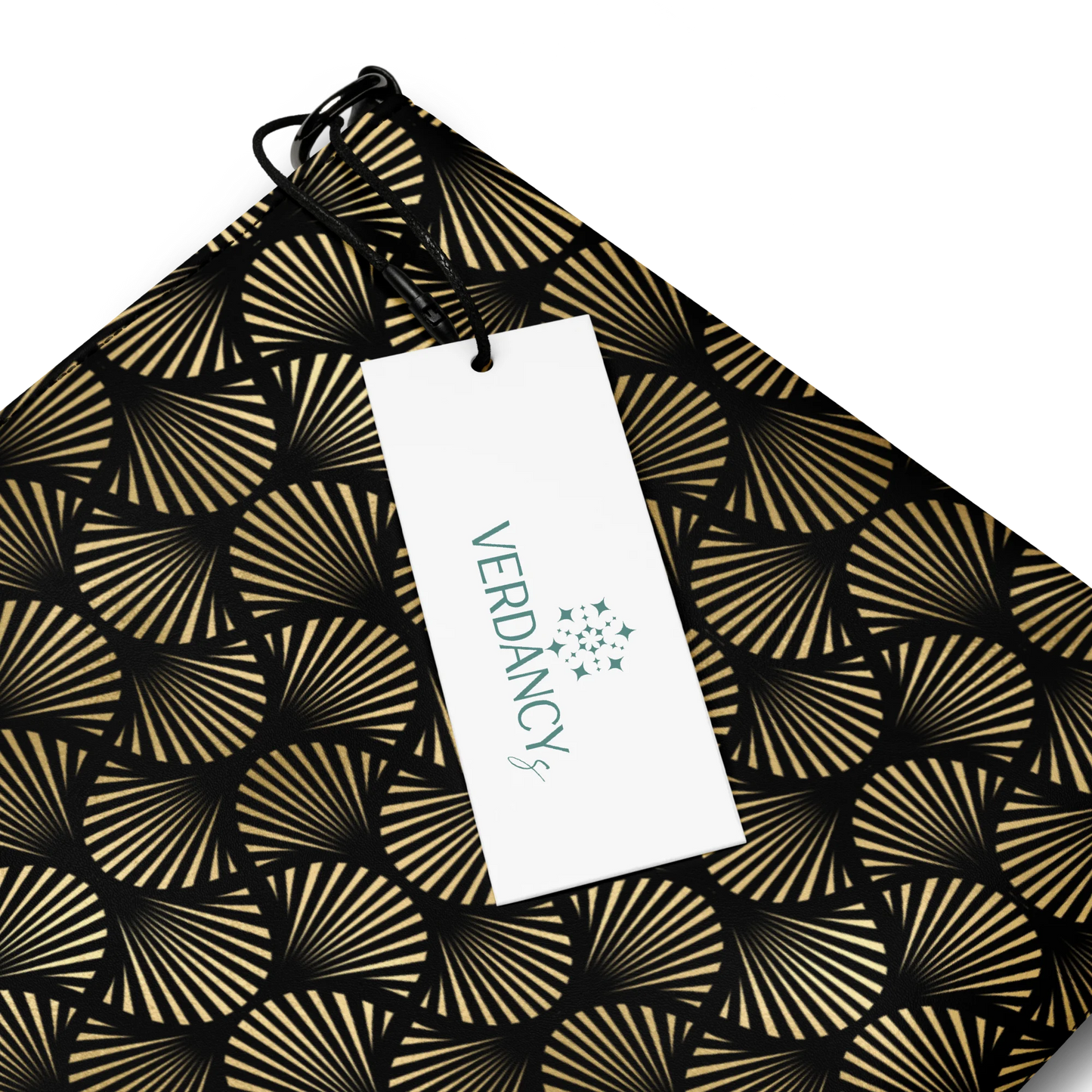 Black And Gold Art Deco Flower Reflections Crossbody Bag