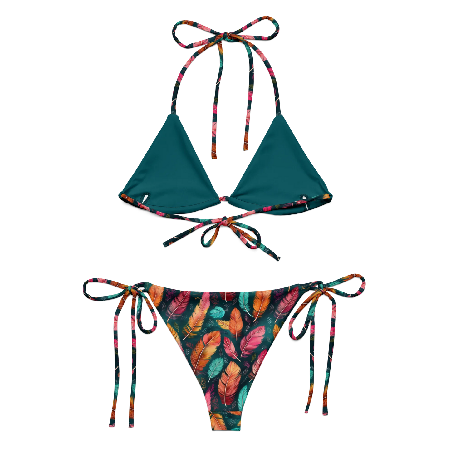 Wonderful Feathers Recycled String Bikini