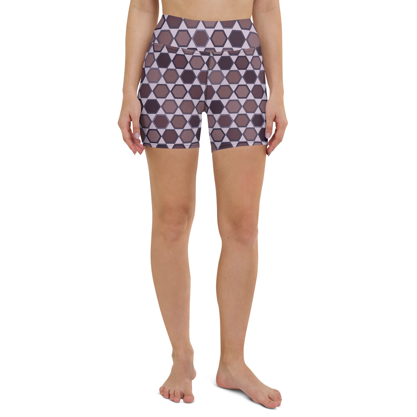 Wine Honeycombs Abstraction Yoga Shorts