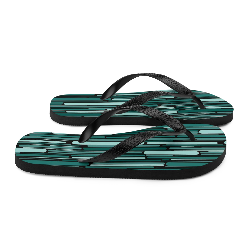 Green Rain Ornament Flip-flops
