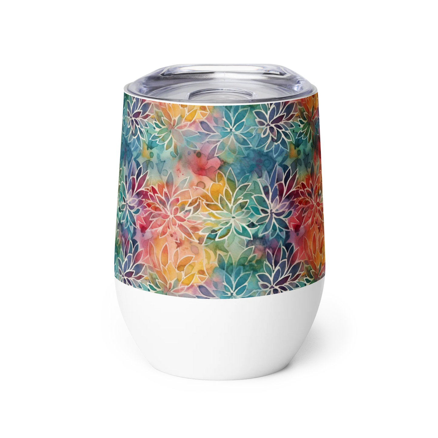 Colorful Summer Floral Abstraction Wine Tumbler