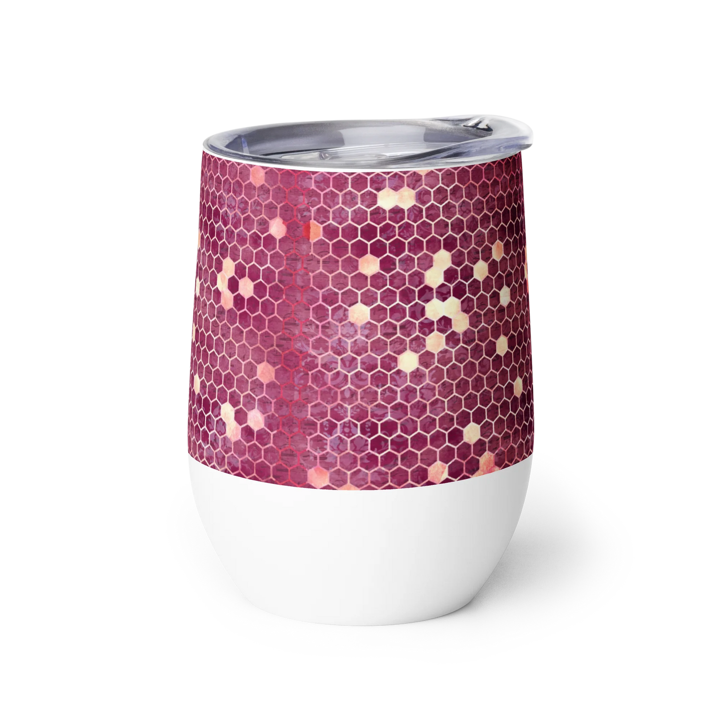 Burgundy Gold Honeycombs Ornament Wine Tumbler