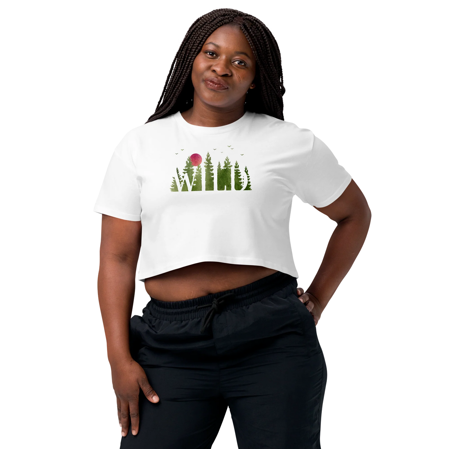 "Wild Soul in Green Shades" Crop Top T-shirt