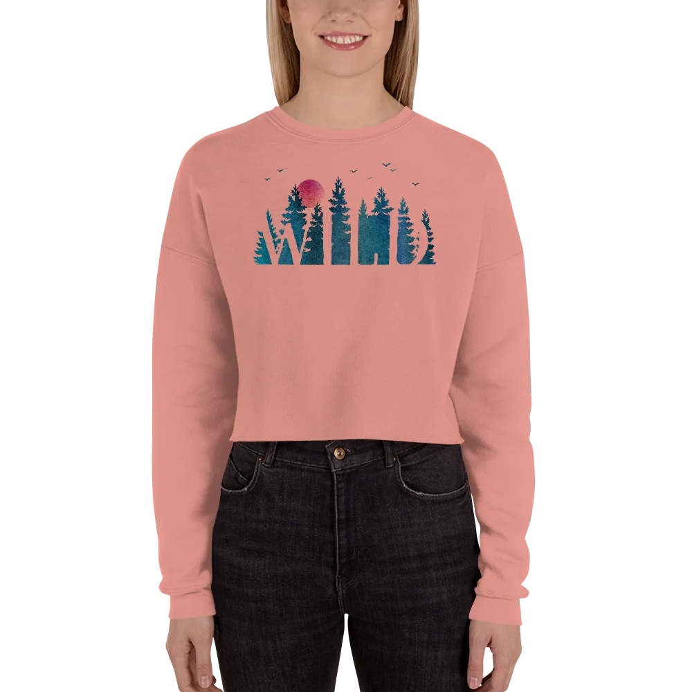 "Wild Soul in Blue Shades" Crop Sweatshirt