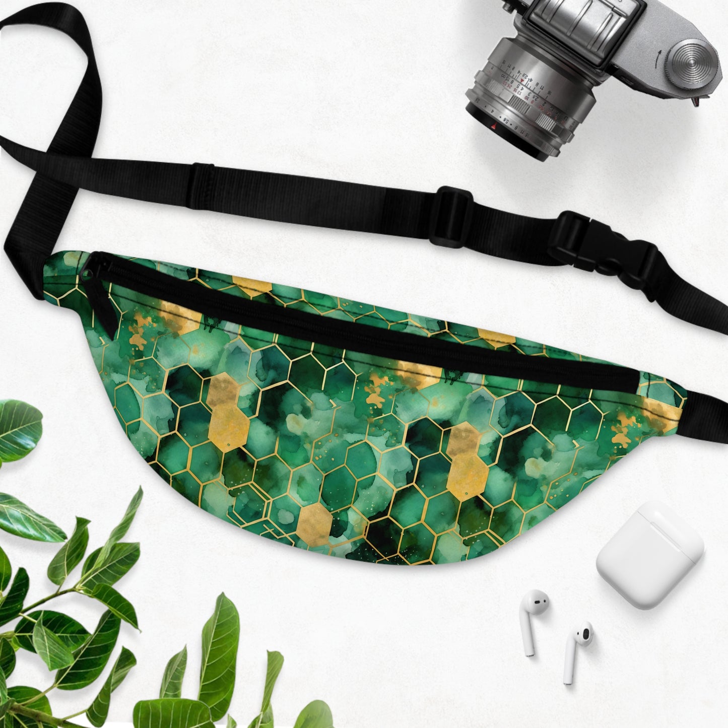 Abstract Verdant Elegance Fanny Pack