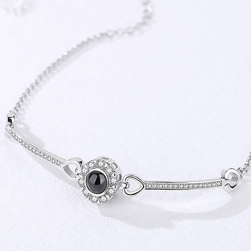 Custom Jewelry Flower Photo Projection Bracelet Nano Engraving