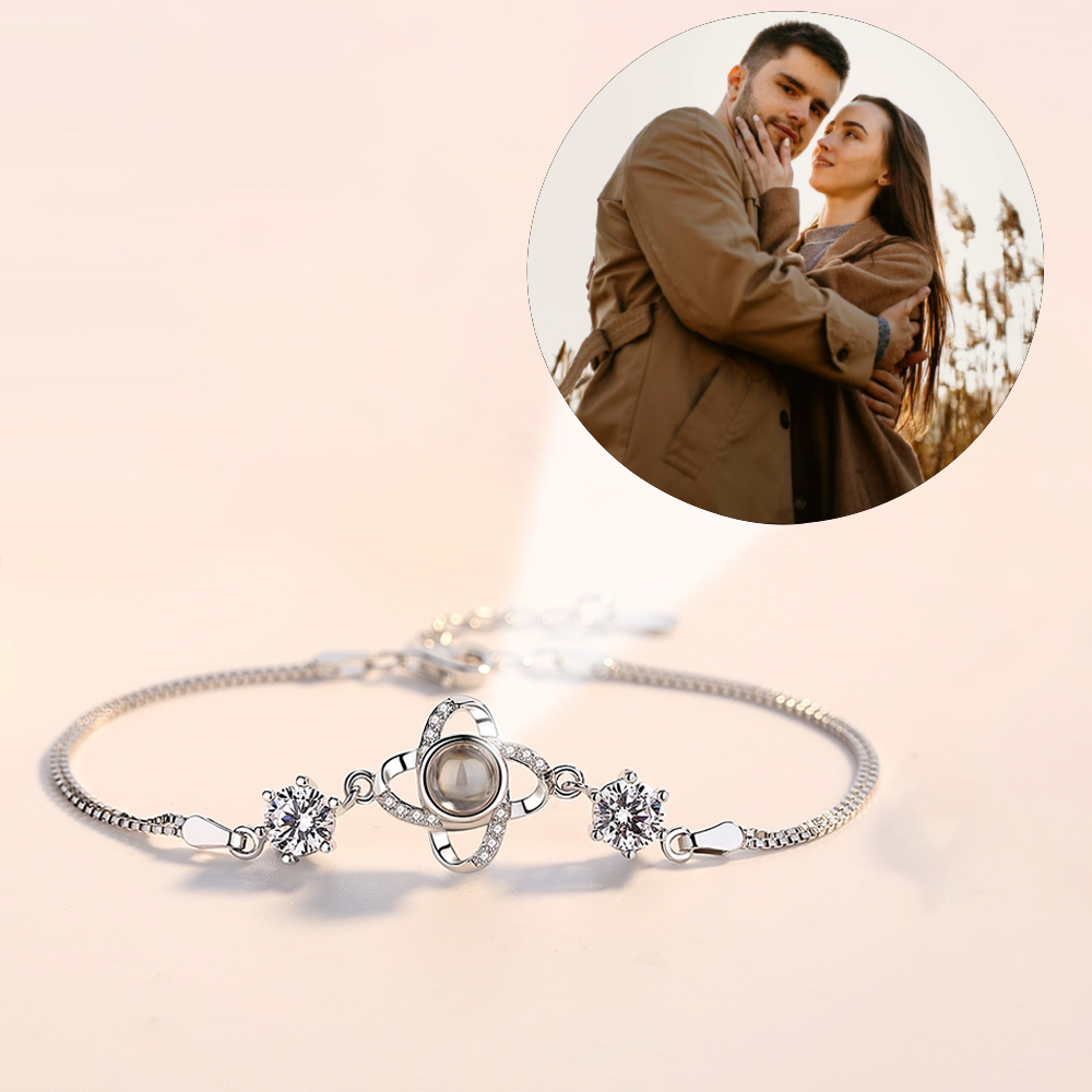 Custom Jewelry Lucky Clover Photo Projection Bracelet