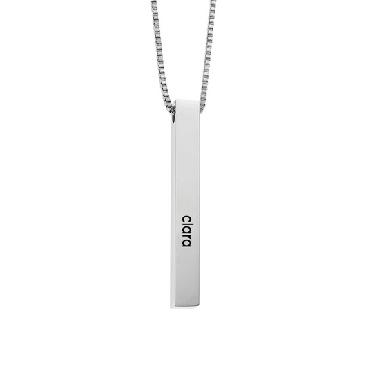 Custom Jewelry Bar Necklace Personalized Pendant Stainless Steel Name Necklace Birthday Necklace