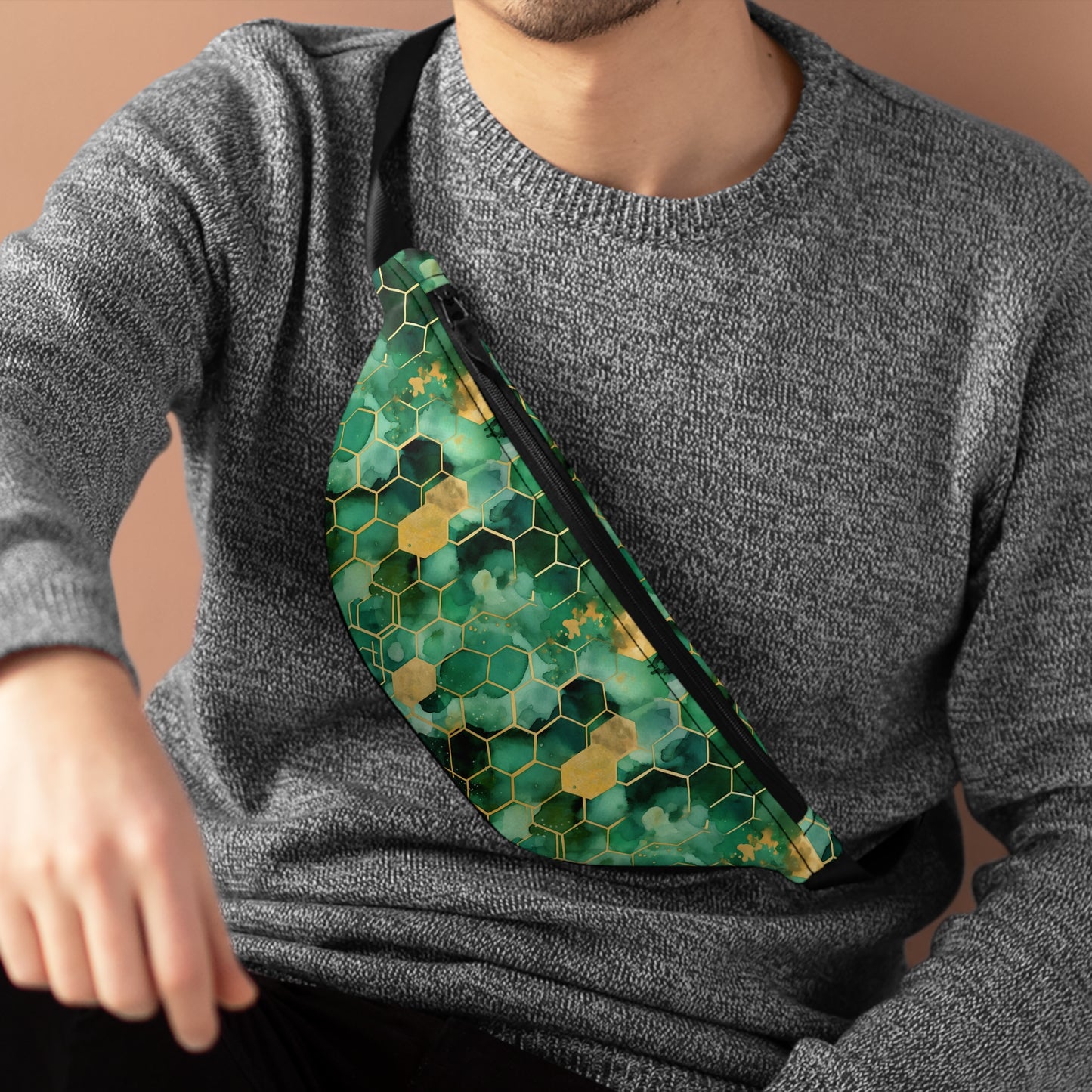 Abstract Verdant Elegance Fanny Pack