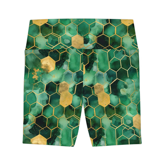 Abstract Verdant Elegance Biker Shorts