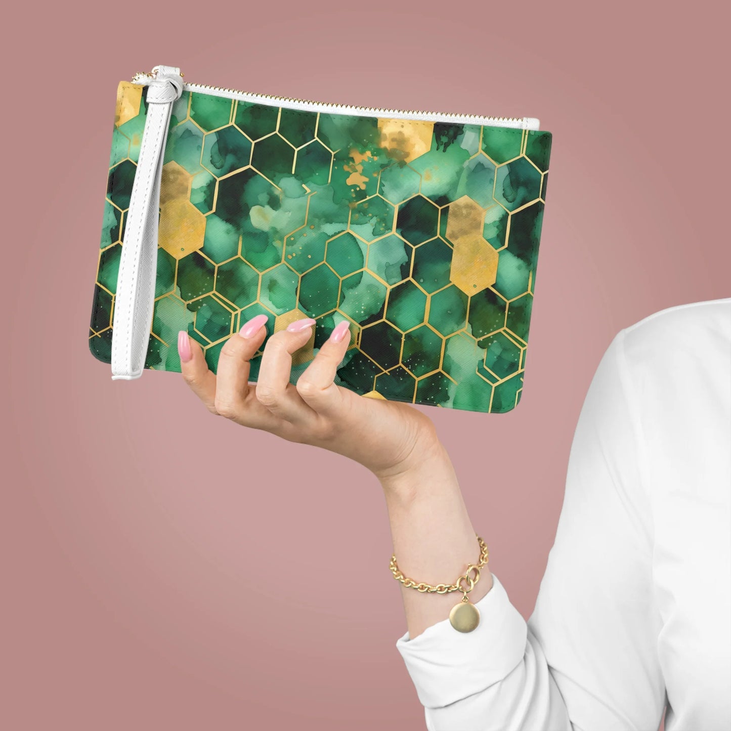 Abstract Verdant Elegance Clutch