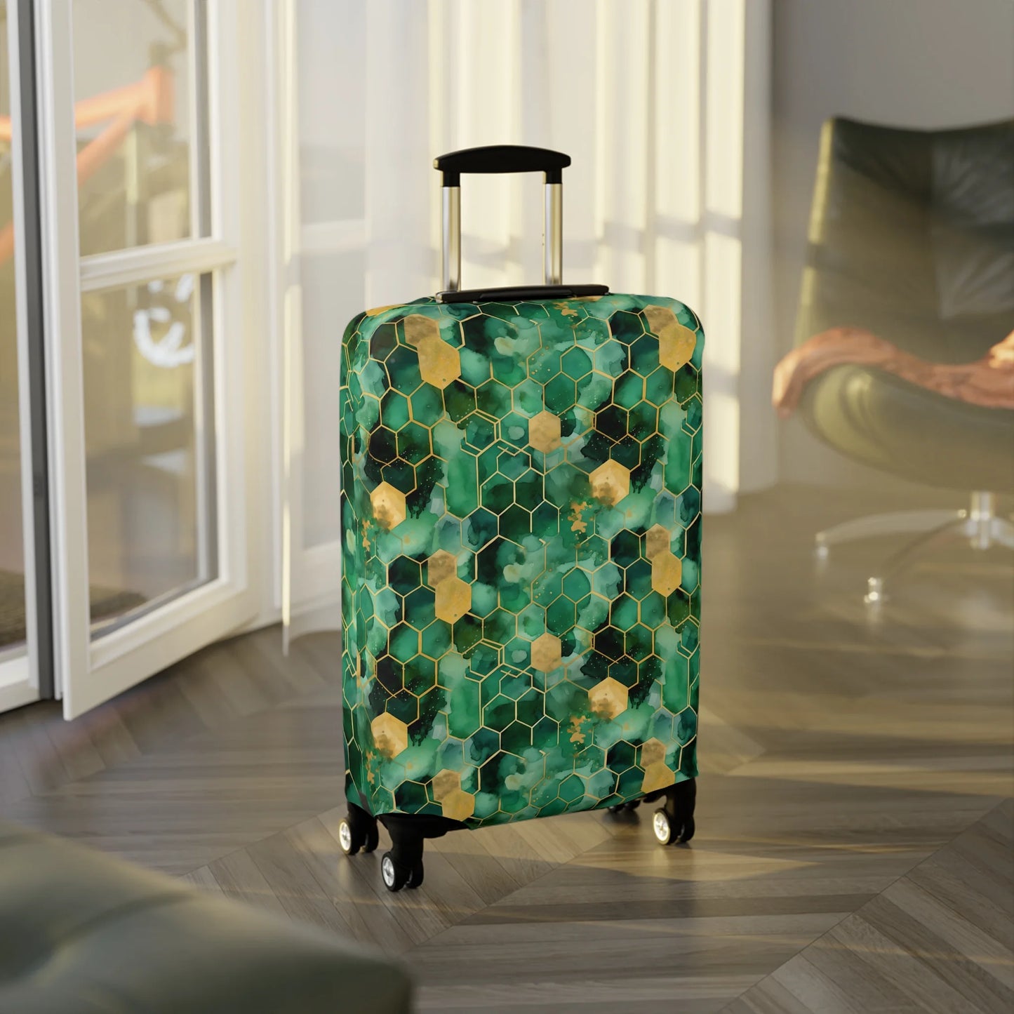 Abstract Verdant Elegance Luggage Cover