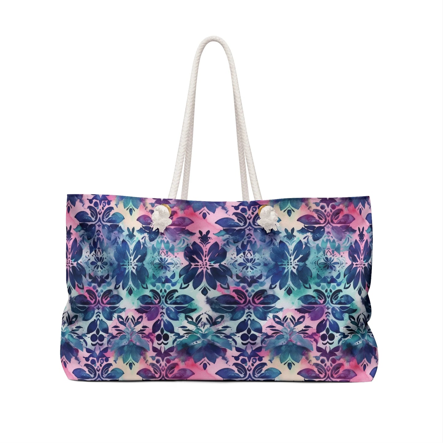 Blue Floral Boho Dream Weekender Bag