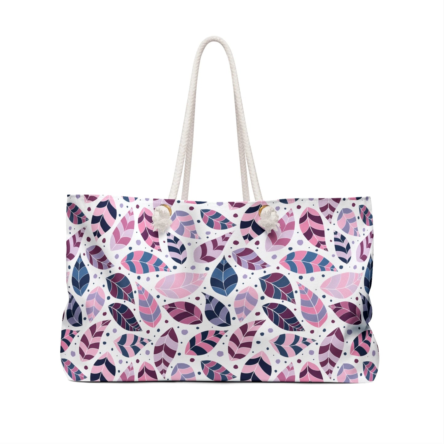 Pink Leafy Ornament Weekender Bag