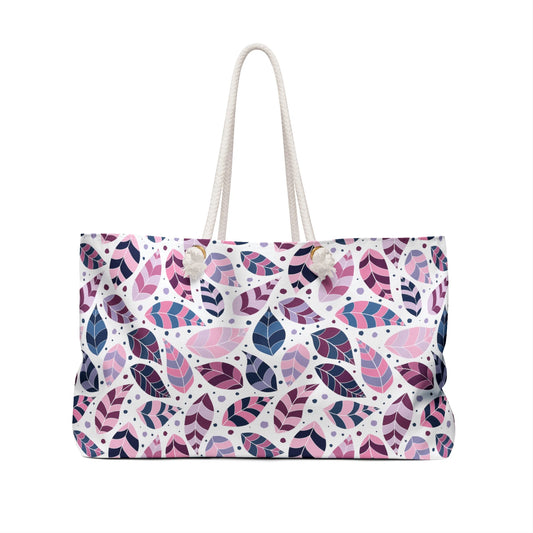 Pink Leafy Ornament Weekender Bag