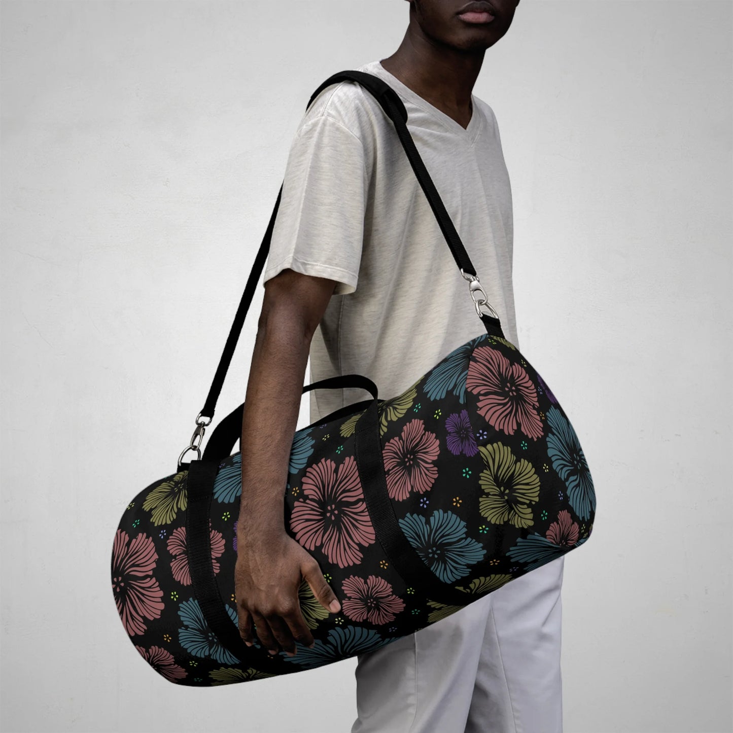 Clean Floral Vibes Duffel Bag
