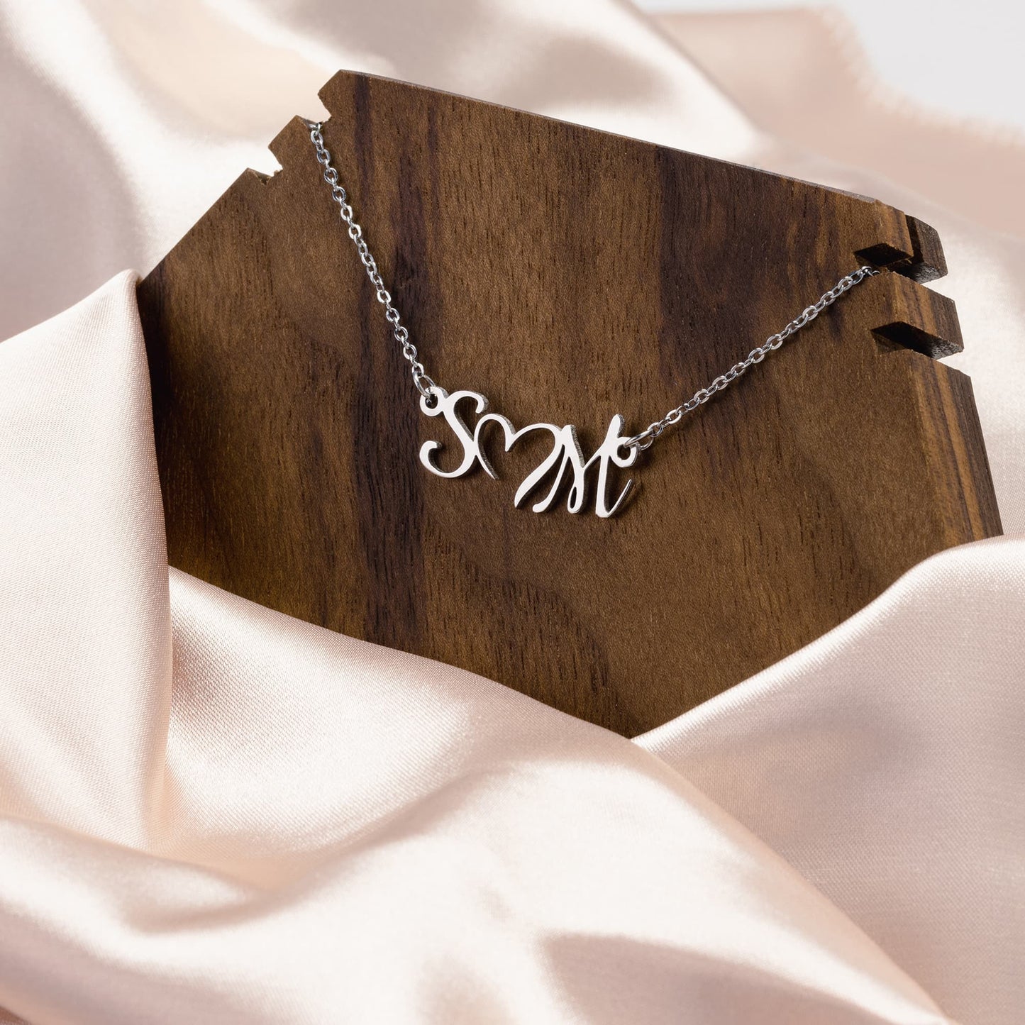 Custom Unique Initial Heart Necklace