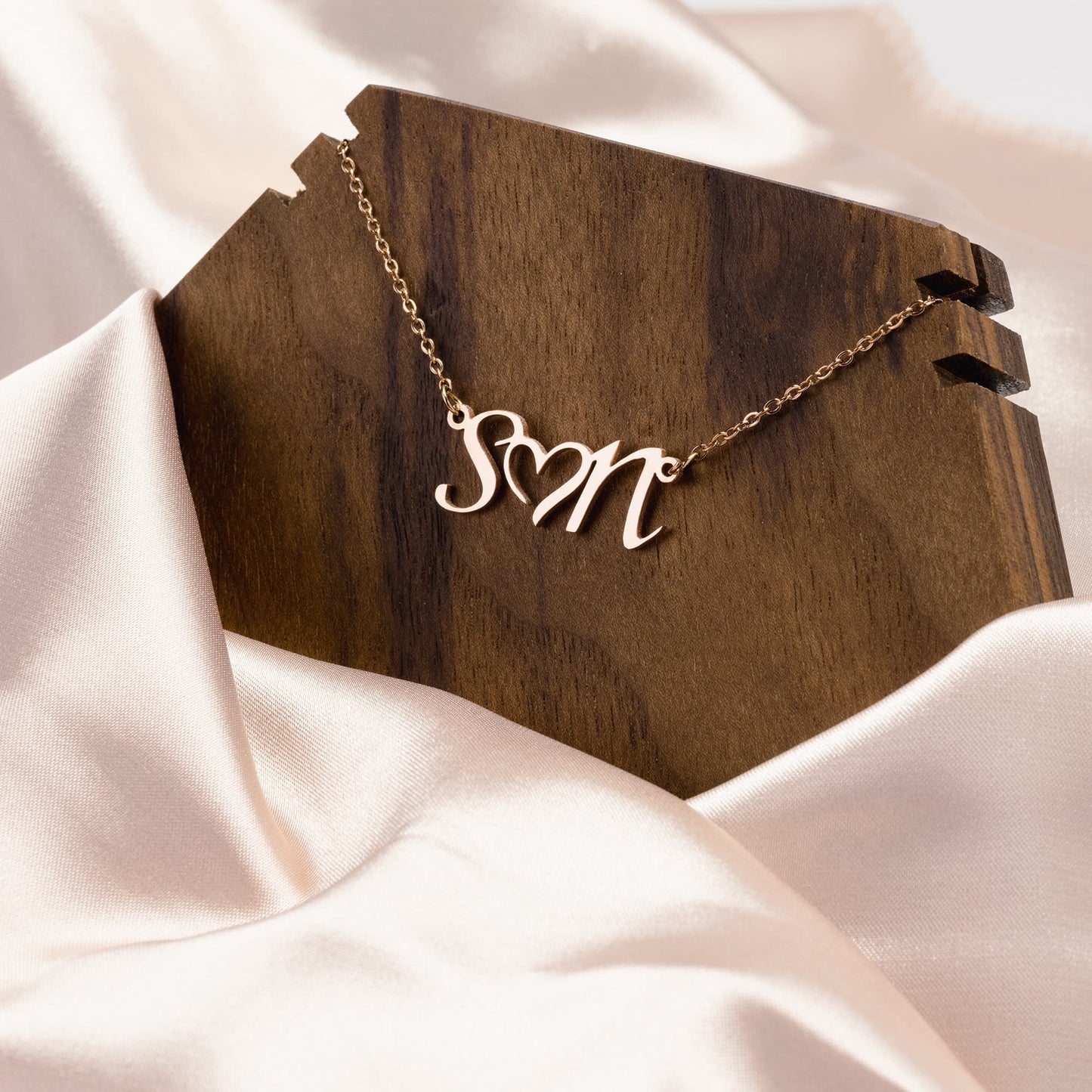 Custom Unique Initial Heart Necklace