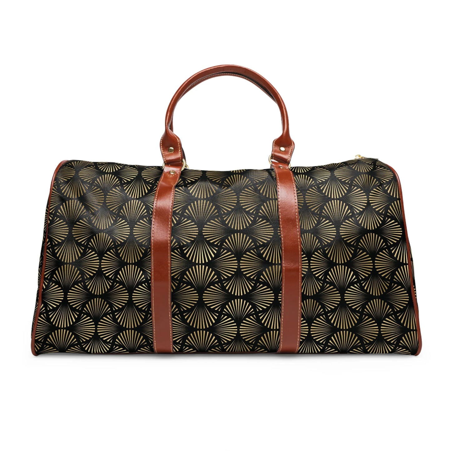 Black And Gold Art Deco Flower Reflections Travel Bag