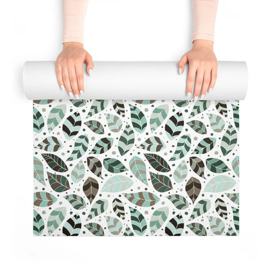 Green Leafy Ornament Foam Yoga Mat