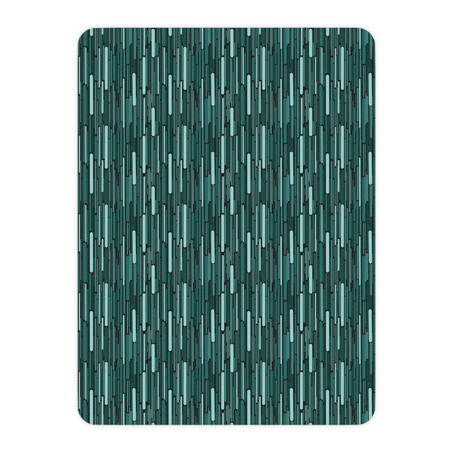 Green Rain Ornament Tan Sherpa Blanket