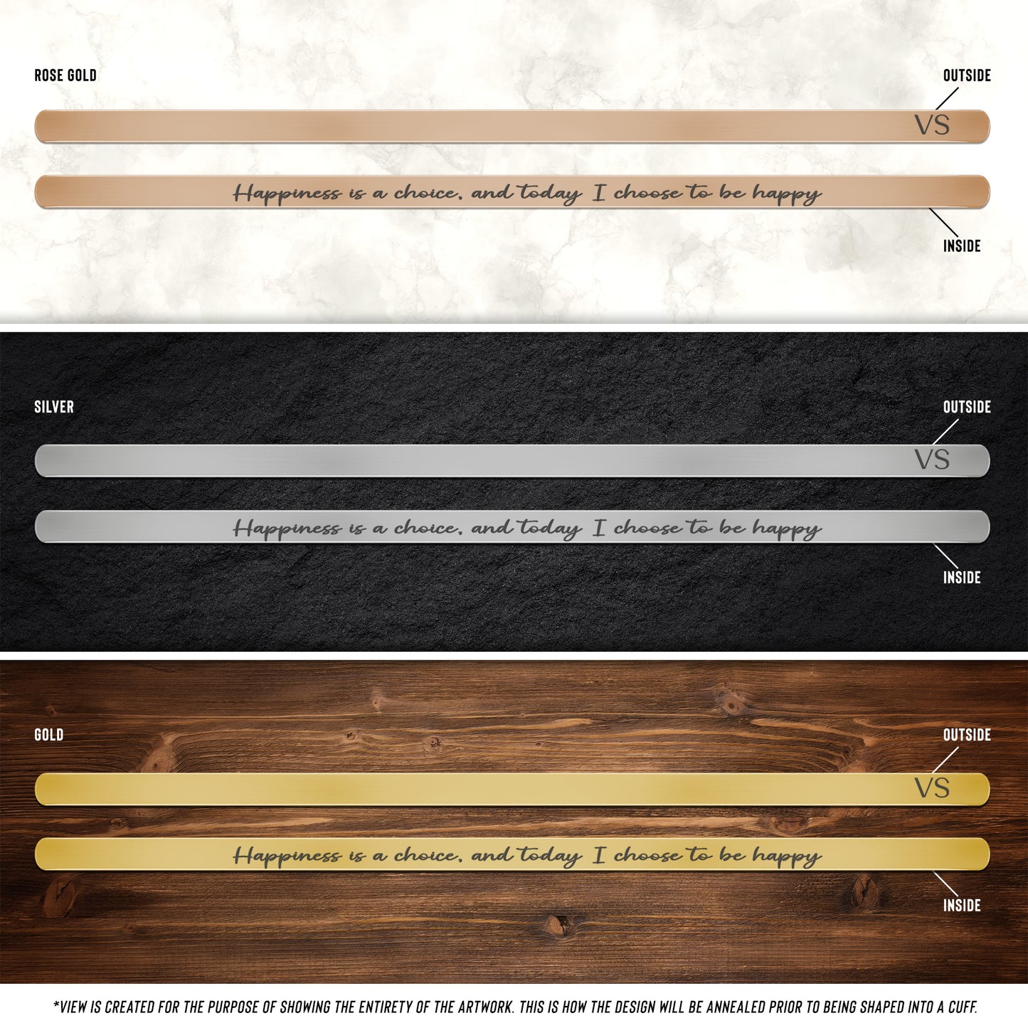 Happiness is a Choice, and Today I Choose to Be Happy Cuff Bracelet