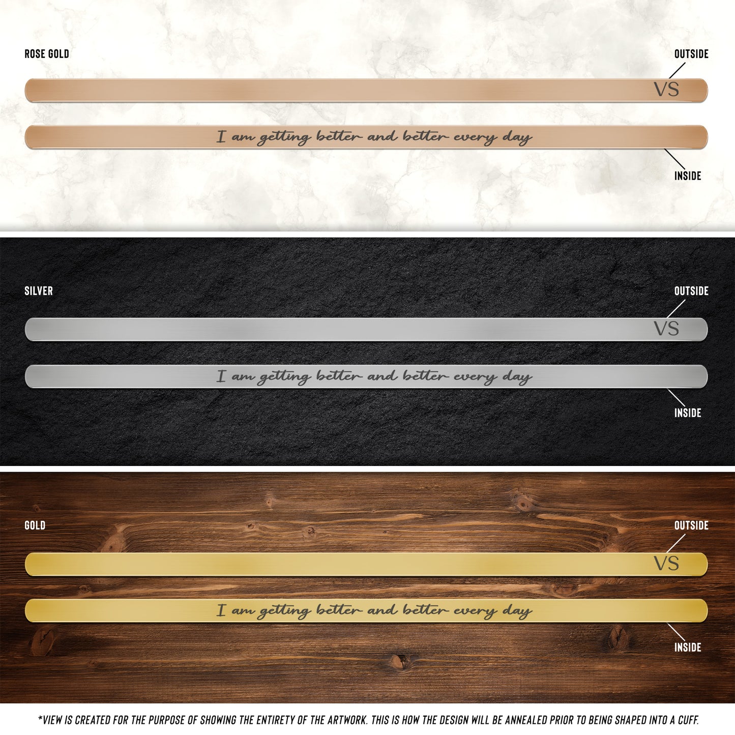 I am Getting Better and Better Every Day Cuff Bracelet