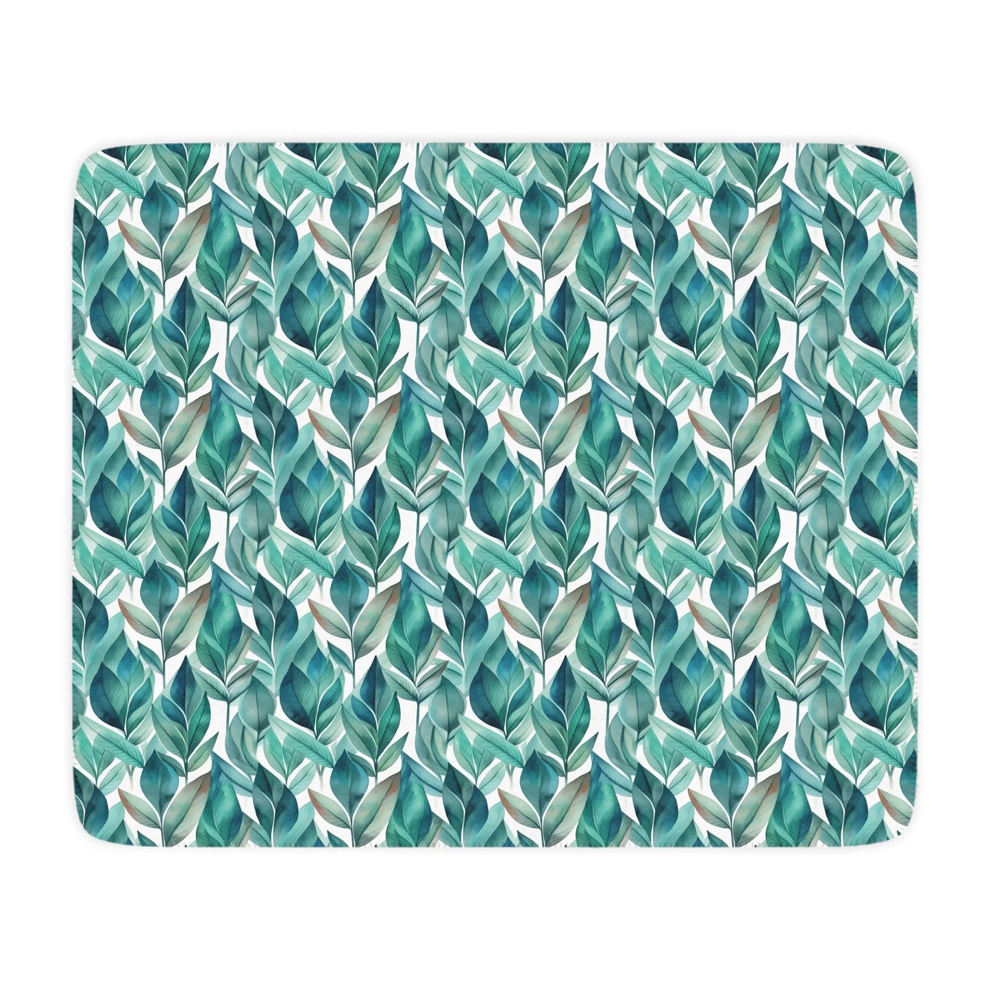 Leafy Chic Tan Sherpa Blanket