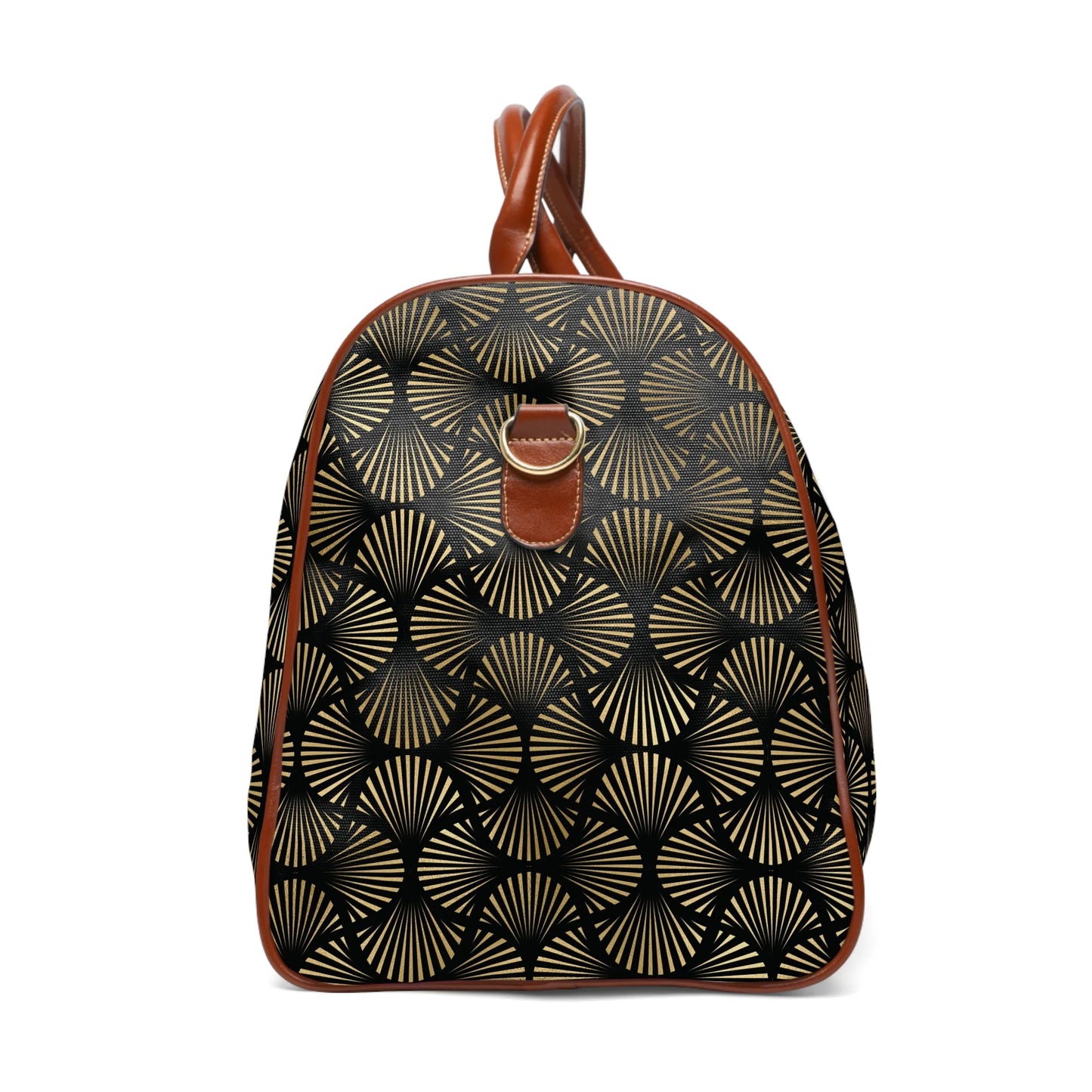 Black And Gold Art Deco Flower Reflections Travel Bag