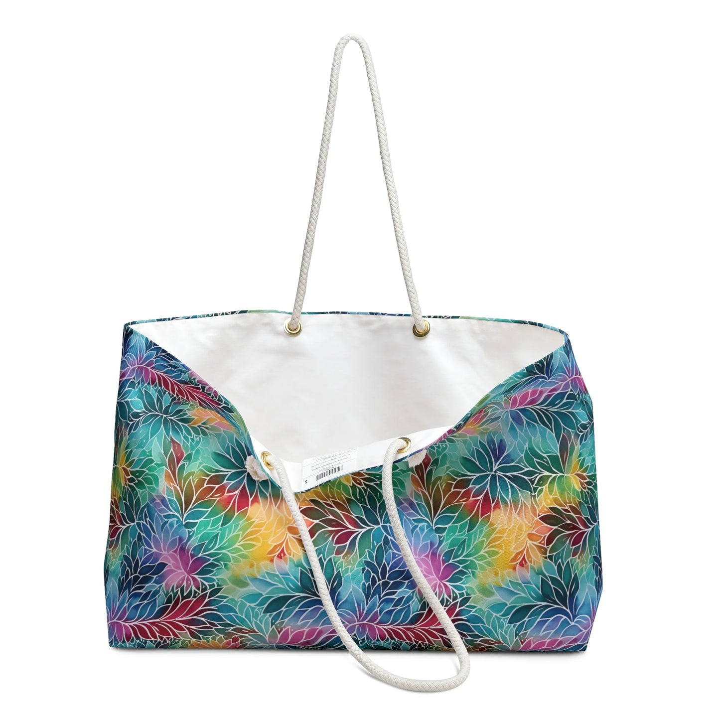 Rainbow Flowers Boho Weekender Bag