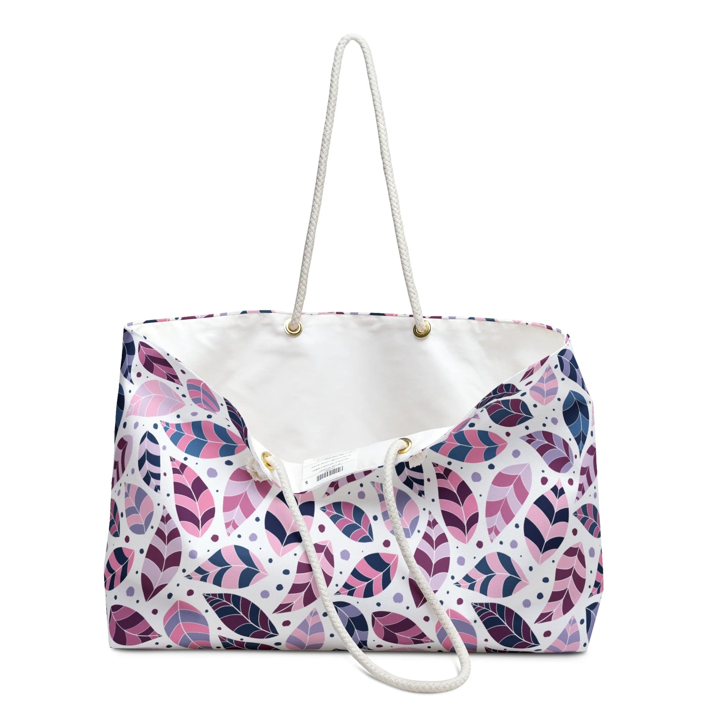 Pink Leafy Ornament Weekender Bag