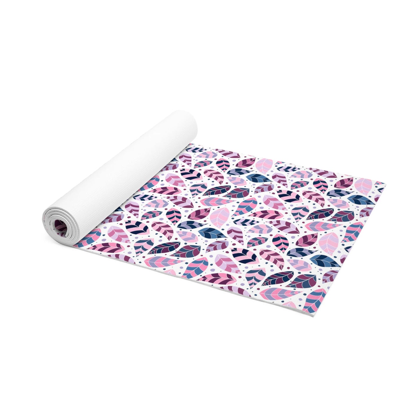 Pink Leafy Ornament Foam Yoga Mat