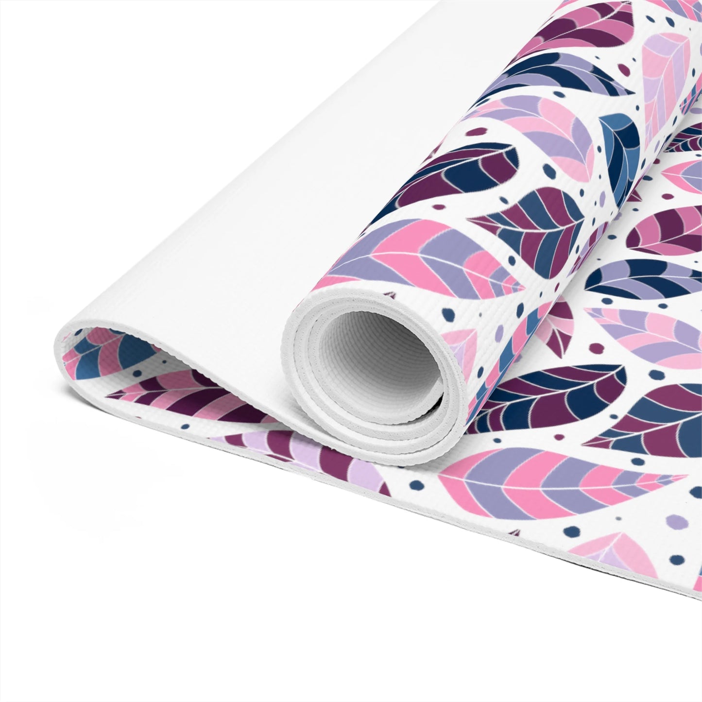 Pink Leafy Ornament Foam Yoga Mat