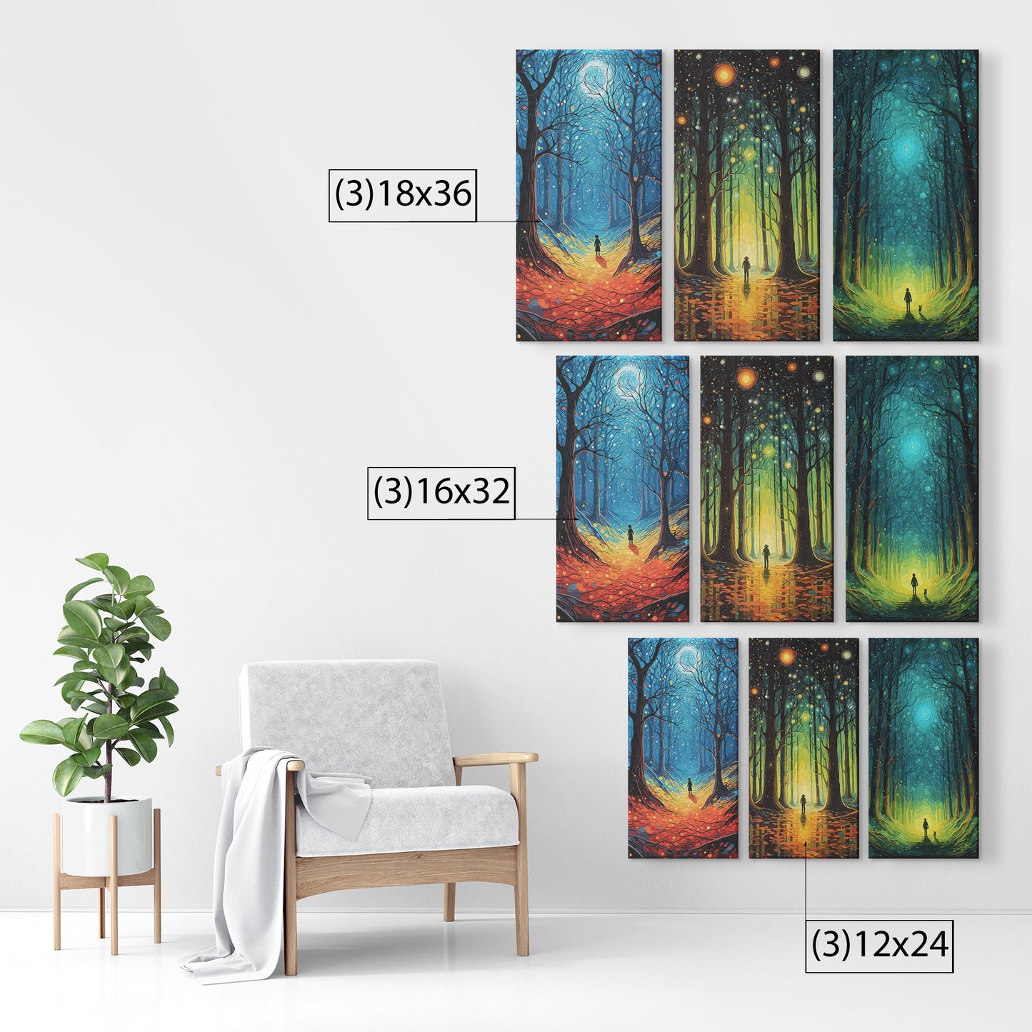 Adventure Seekers In A Magical Forest 3-pieces Wall Art