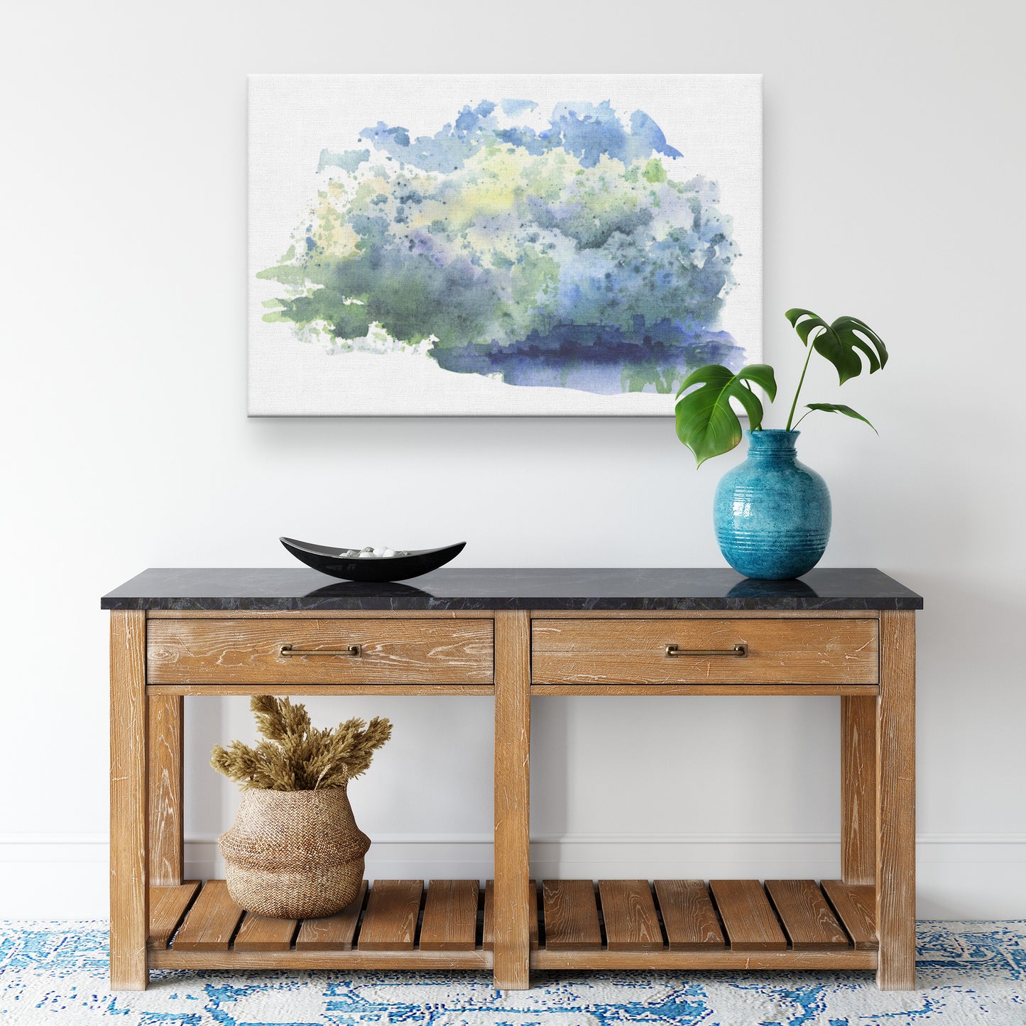 Summer Twilight Over The Forest Canvas Wall Art