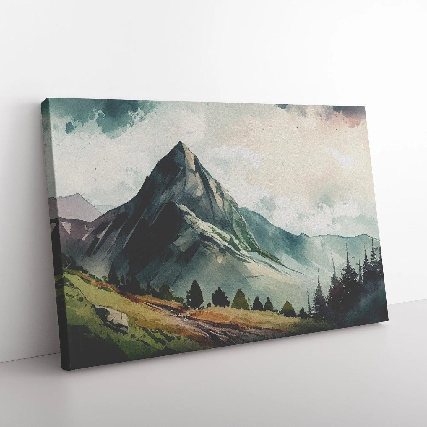 Green Mountain Landscape Canvas Wall Art