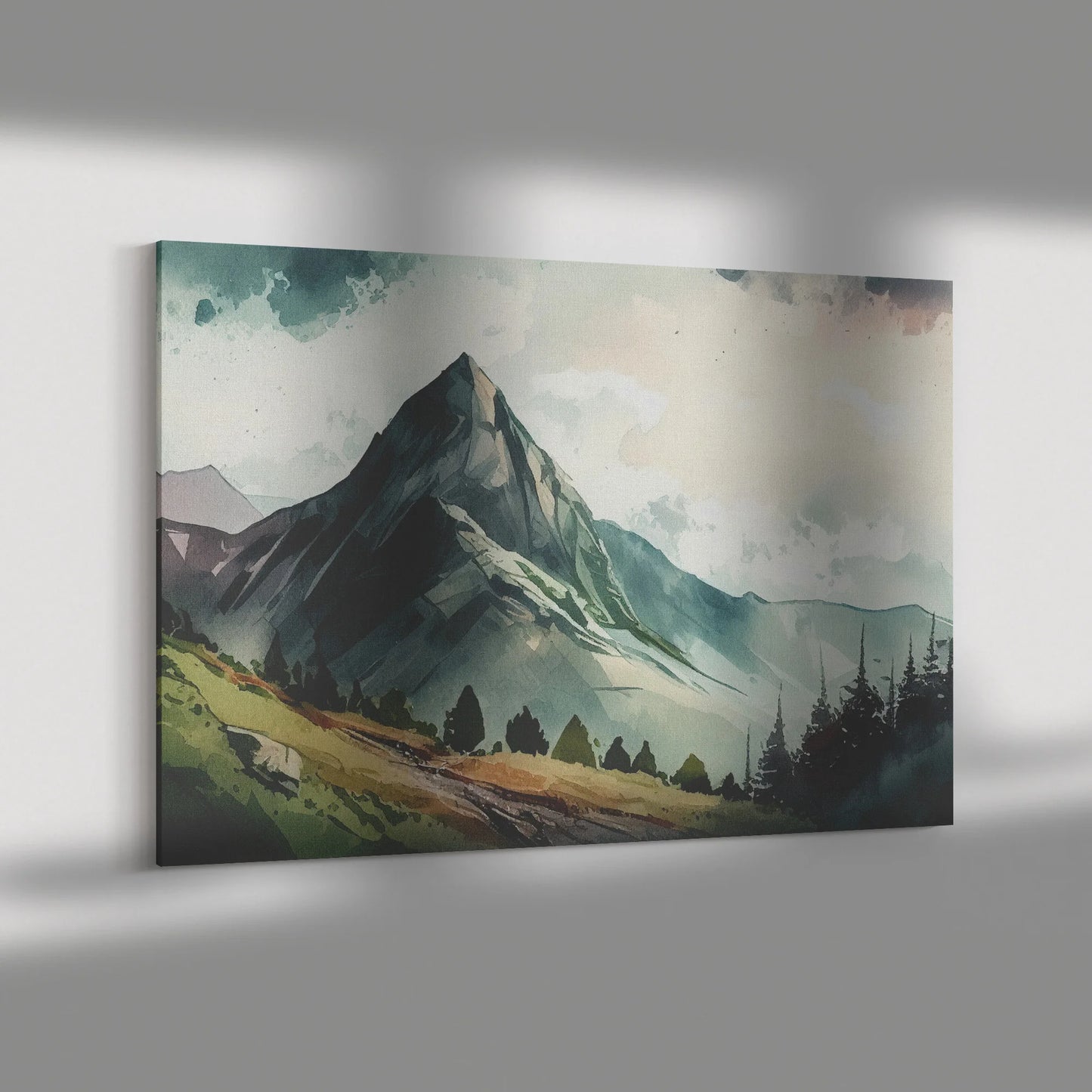 Green Mountain Landscape Canvas Wall Art