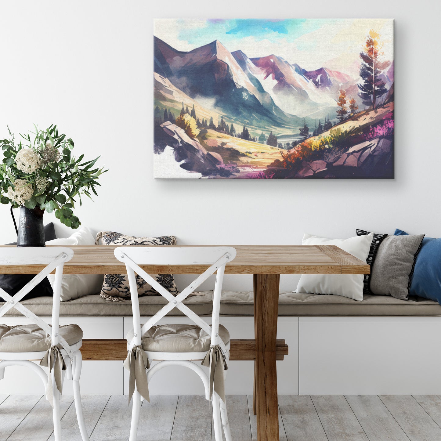 Violet Nature Mountain Canvas Wall Art