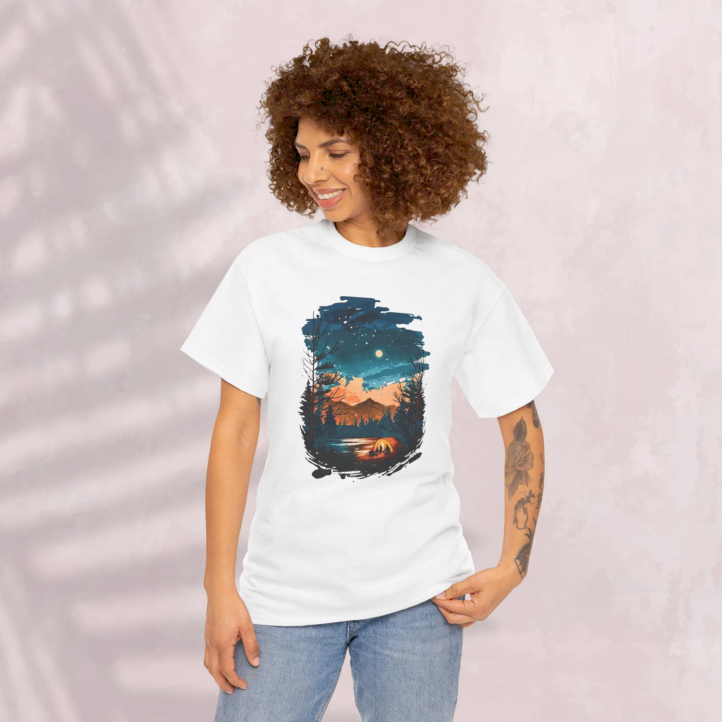 Lost in Nature's Embrace Woman Heavy Cotton T-shirt