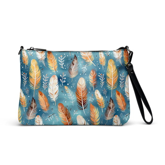 Blue & Orange Feather's Tale Crossbody Bag