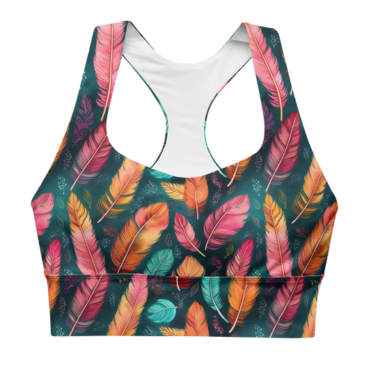 Wonderful Feathers Longline Sports Bra