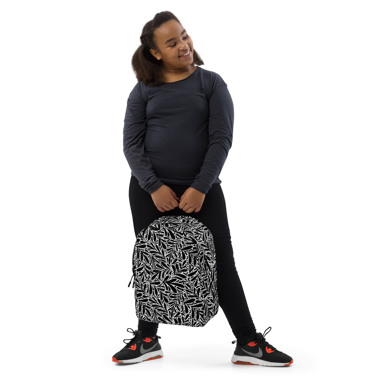 Black Leafy Luxury Backpack