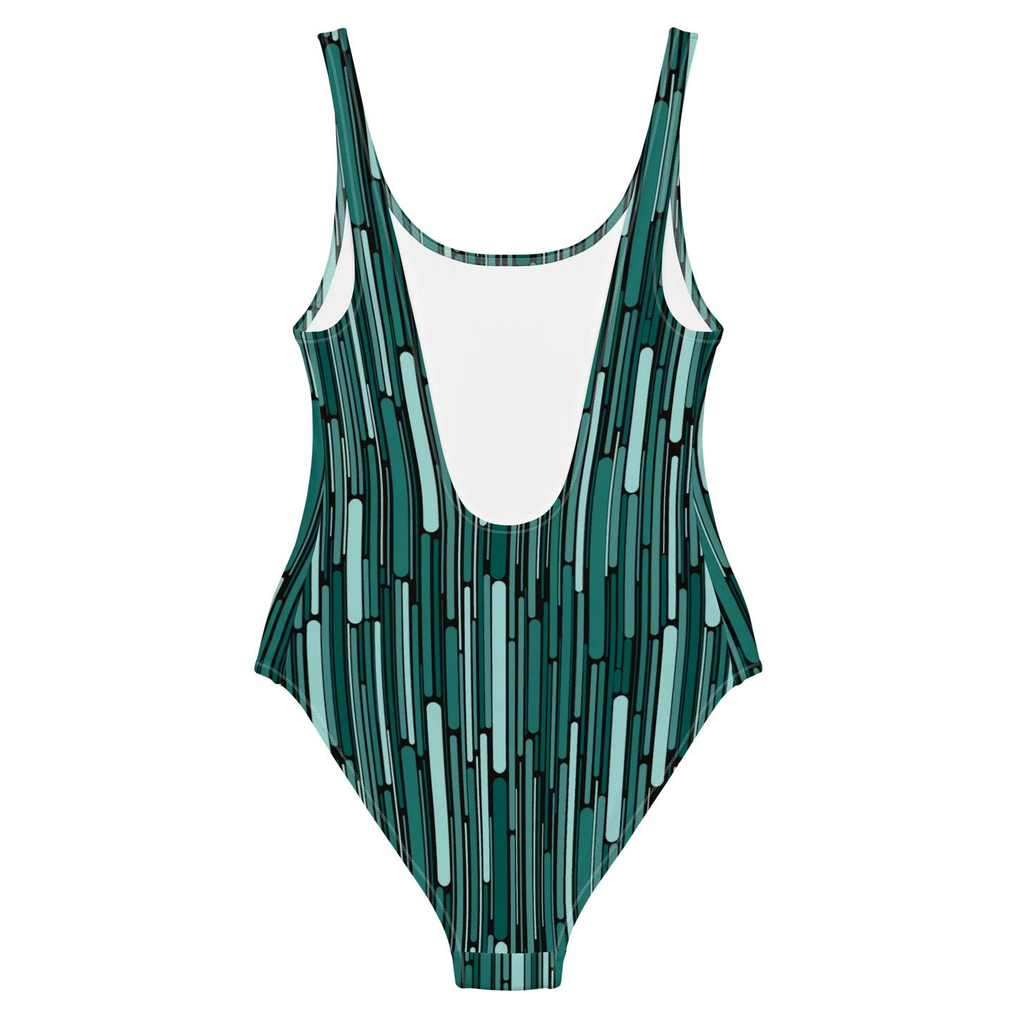 Green Rain Ornament One-Piece Swimsuit