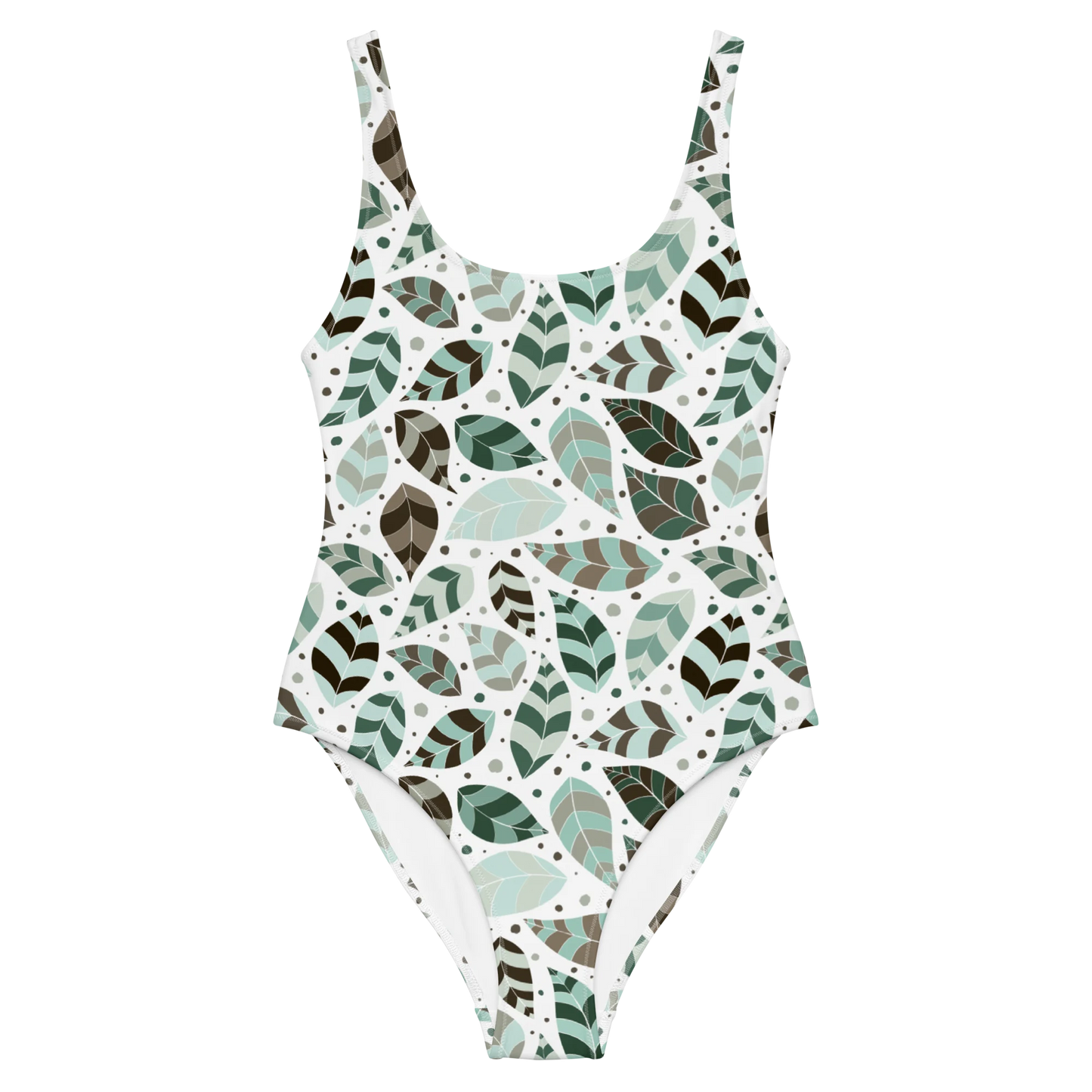 Green Leafy Ornament One-Piece Swimsuit