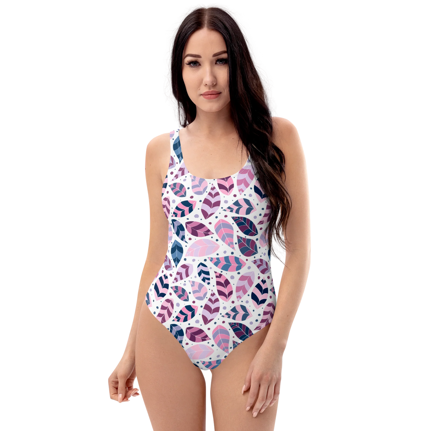 Pink Leafy Ornament One-Piece Swimsuit