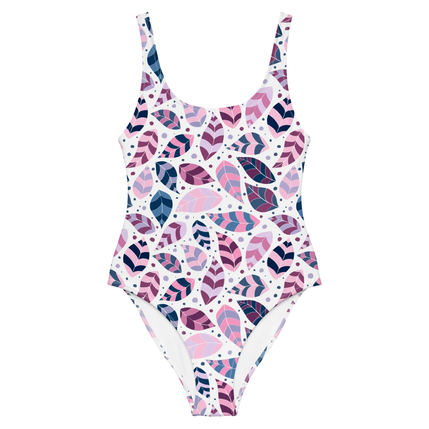 Pink Leafy Ornament One-Piece Swimsuit